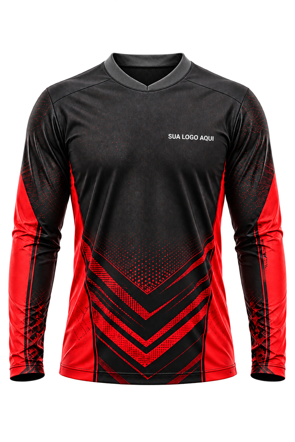 Imagem ilustrativa: camisa manga longa de profissional, gola Qualy